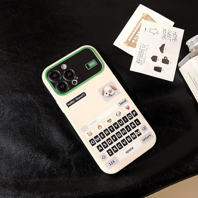 디어블루 메세지멍 강아지 댕댕이 캐릭터 아이폰 케이스 아이폰15 프로 맥스 플러스 실리콘 TPU 투명 충격방지 슬림 호환 귀여운 예쁜