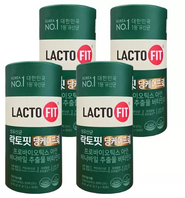 락토핏 당케어프로 생유산균 2g x 30포 4통 HI 혈당유산균, 4개