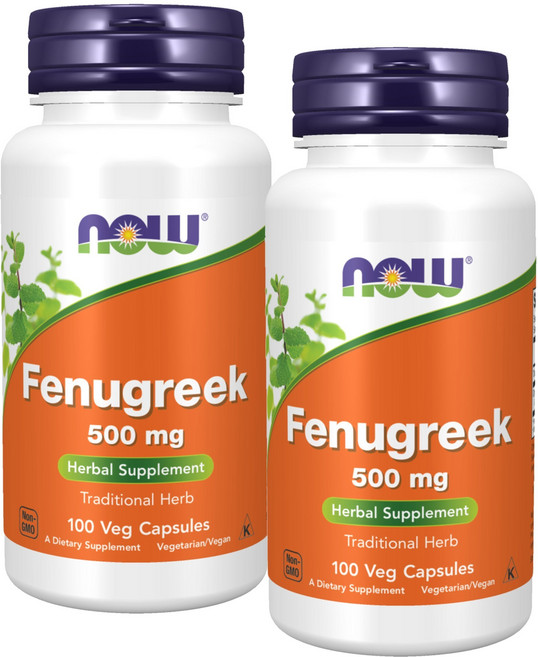 NOW Foods 葫蘆巴500mg植物膠囊, 100顆, 2罐