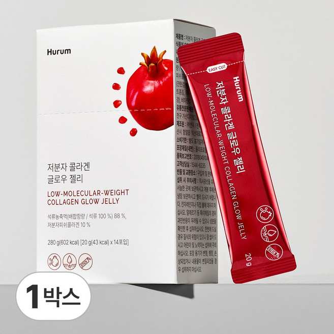 저분자 콜라겐 젤리 석류농축액 피쉬콜라겐 펩타이드 2 000mg 식약청인증 HACCP, 20g, 14개