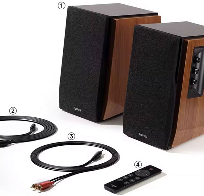 [FONDERA] 에디파이어 EDIFIER R1700BT+ PC용 스피커 가정용 스피커 2.0 HIFI, 나무색+블랙