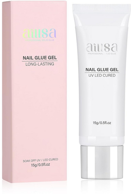 네일 팁용 AILLSA 솔리드 젤 가짜 아크릴 소프트 UV 램프 경화 필요 15g 0.5floz, 2_White