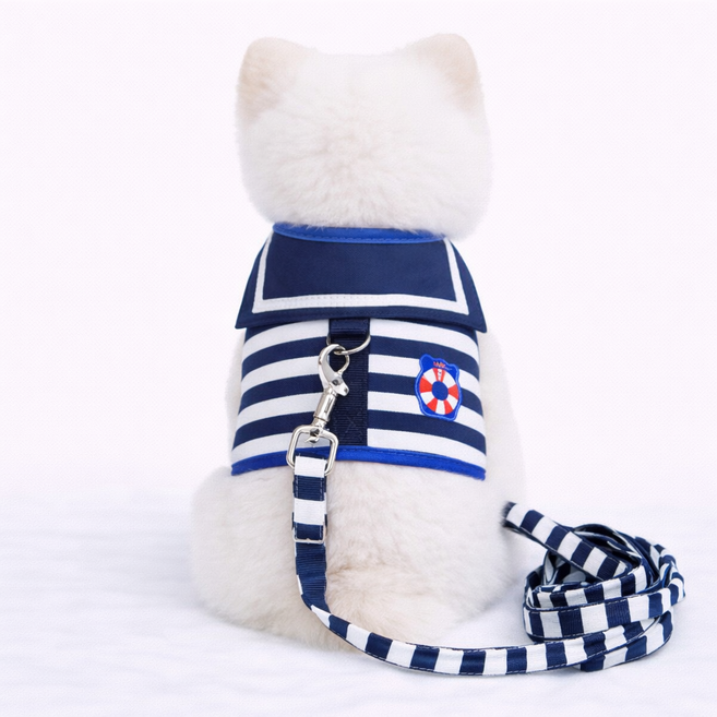 강아지 리드줄 하네스 목줄 산책 반려동물 반려견, 블루, M