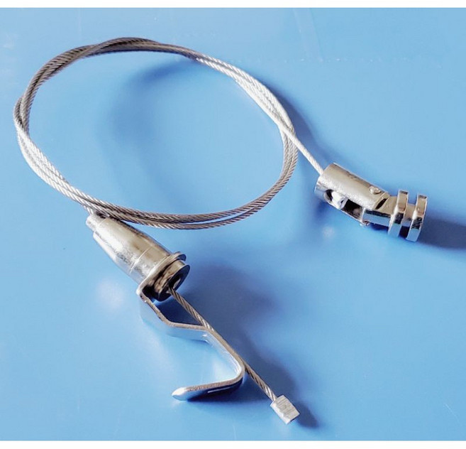 側入圓頭吊圖鈎 掛圖鋼索, 1米, 1個