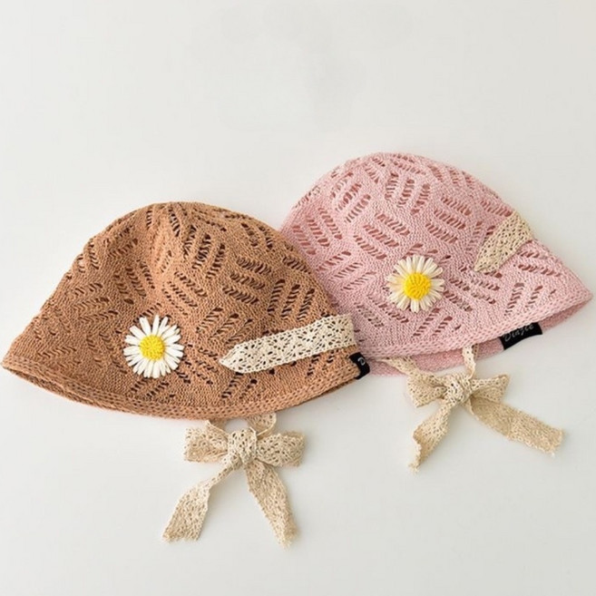 시월에인절 아기 키즈썬캡 여름 밀짚 벙거지 모자