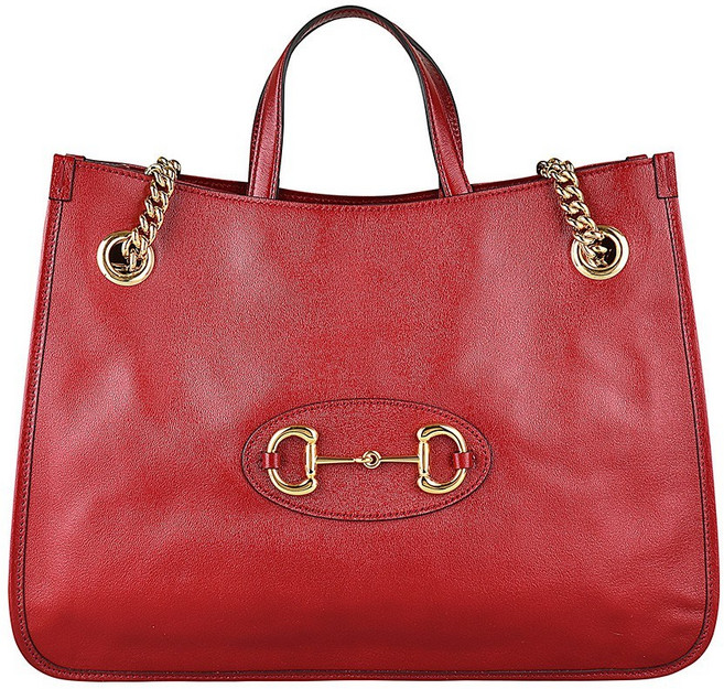 GUCCI Horsebit 1955 馬銜釦LOGO牛皮釦式手提肩背包