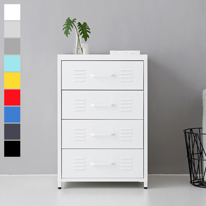 마켓비 MKB 철제서랍장 수납장 4단 550, 블랙