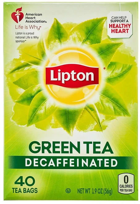 립톤 디카페인 내츄럴 그린 티 티백 Lipton Decaffeinated Green Tea, 1박스, 40개입, 1.4g, 40개 - 쿠팡