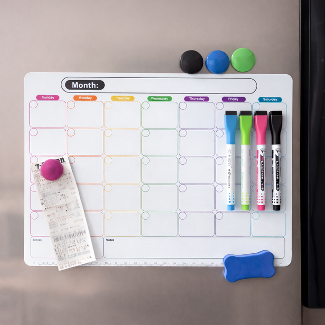 더상식 주방 냉장고 자석 화이트 메모 보드, 달력형