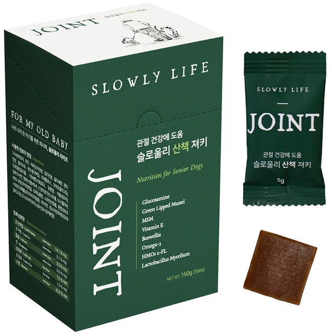 슬로울리라이프 산책 노견 강아지 관절 영양제, 30정, 뼈/관절강화, 1개 - 쿠팡