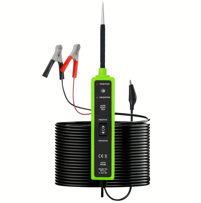 OBD21 6-24V Dc 자동차 배터리 테스터 차량 및 전기 진단을 위한 연속 극성 단락 회로 접지 및 과부하 보호, 01 녹색, 01 한 사이즈, 1개