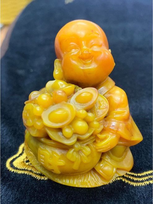 小沙彌精雕擺件(福祿壽喜財)套組/淡淡獨特香味/精緻擺飾, 1個, 龍涎香小彌勒(財)