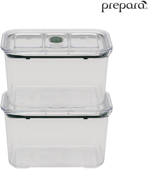 [프리파라] 브루클린 5호(2200ml) x 2개 (그린) 스마트 래치락 밀폐용기 반찬통, 1세트, 5호x2개