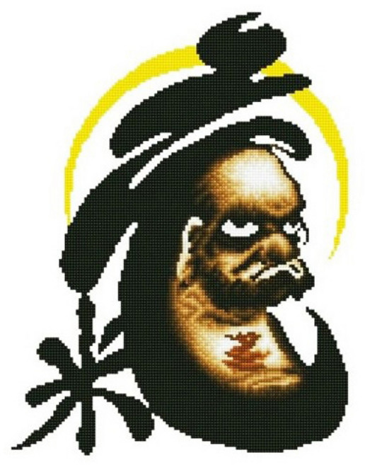 조이십자수 11카운트 십자수 프린트 패키지 세트 51230 기 달마, 1세트, 혼합색상