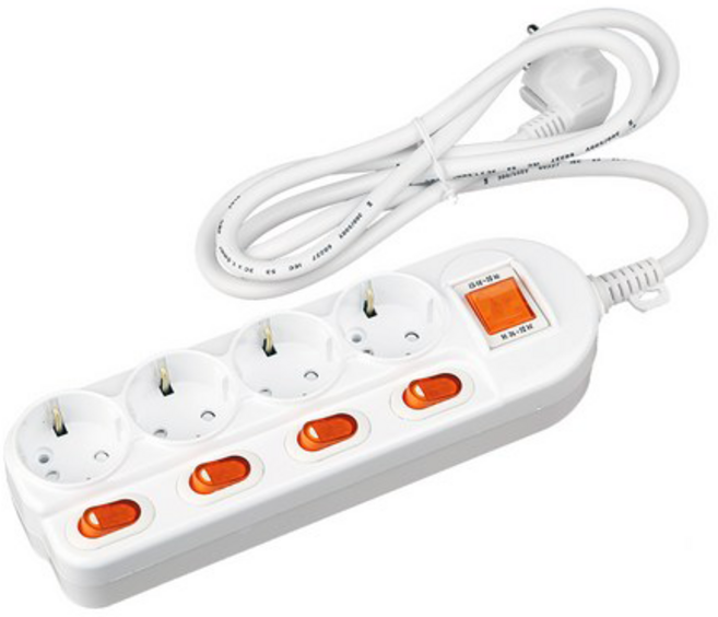 대한이라이트 16A 개별 멀티탭 4구, 3m, 5개
