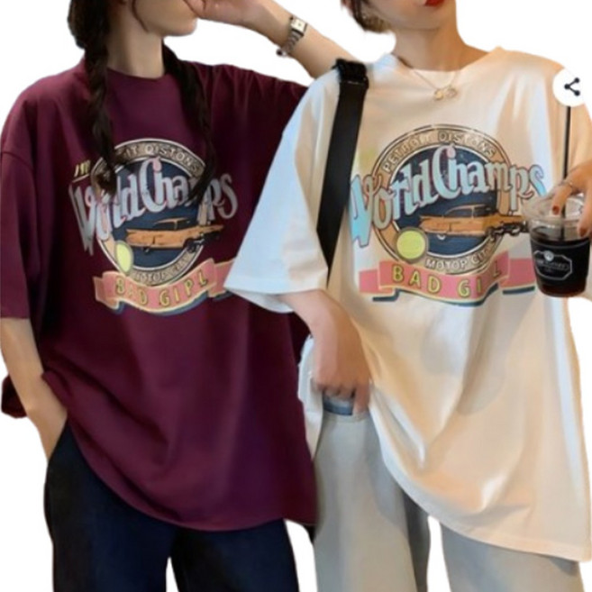 로안폴린 루즈핏 1989 여성반팔티 2P 세트