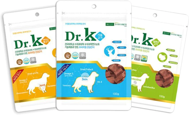 닥터케이 저지방 건강간식 3종 세트 300g (칠면조 1봉+사슴고기 1봉+말고기 1봉), 단품, 단품 - 쿠팡