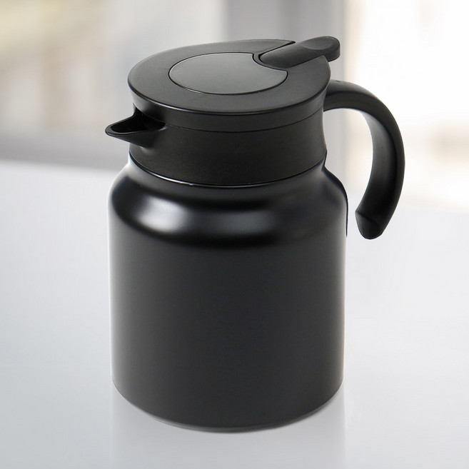 위니리빙 티웨어 온도표시 보온주전자900ML 블랙 물통, 900ml/블랙, 900ml