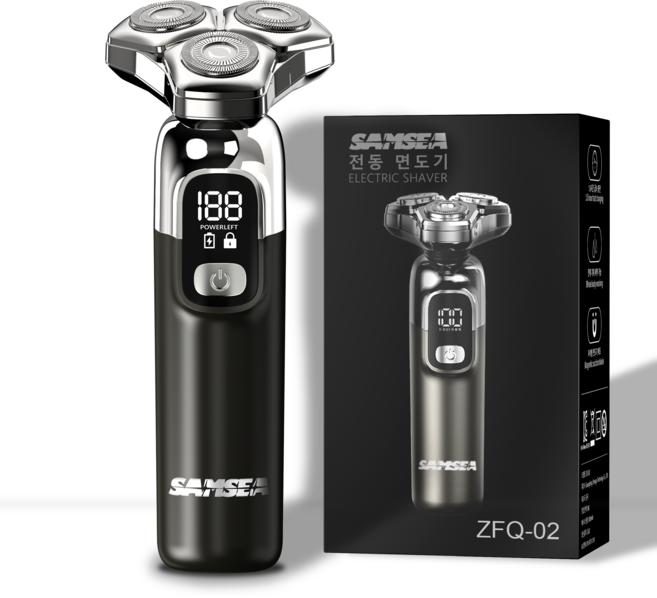 SAMSEA 자석 칼날 헤드 6방향 휴대용 2 in 1 8W 대출력 전기면도기, ZFQ-02, 블랙
