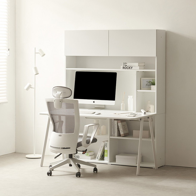 보루네오 마르체 밀리 데스크 컴퓨터 책상/책장, 마르체 밀리 1400 5단 전면책상세트 BPK509C