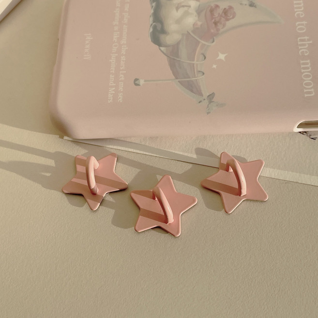 메바마켓 핸드폰 꾸미기 부착용 컬러 키링 고리 (3color), 3개, 핑크 별