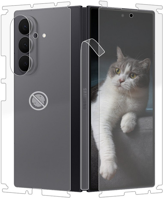 폴드7 전후측면 힌지 일체형 지문방지 보호필름, 1개