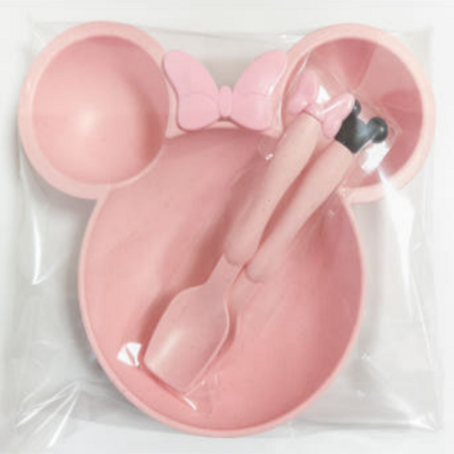 어린이집 캐릭터 미키마우스 유아식기생일선물 답례품, 1개, 2.핑크+pvc가방