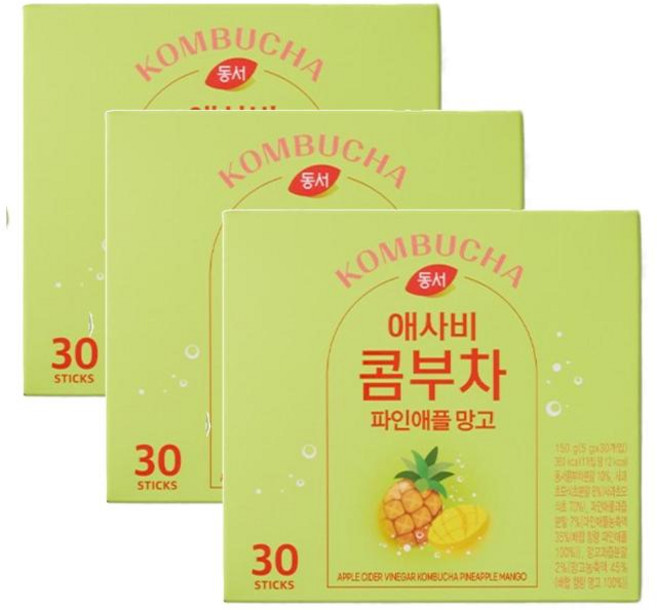 동서 애사비 콤부차 파인애플 망고 30개입 150g 3개, 2세트