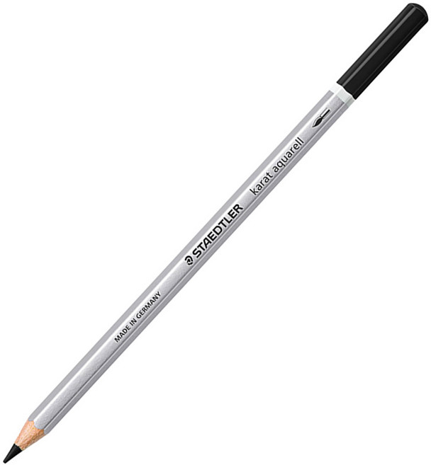 스테들러 카라트 아쿠아렐 수채색연필125 karat aquarell 125 60컬러 전문가용 낱색 1갑(6개입), 125-9(블랙)