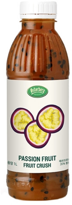 오스터버그 패션후르츠 크러쉬 (1L x 3개입) 유명까페 과일주스 베이스 농축 원액 소스 에이드 스무디, 1L, 3개