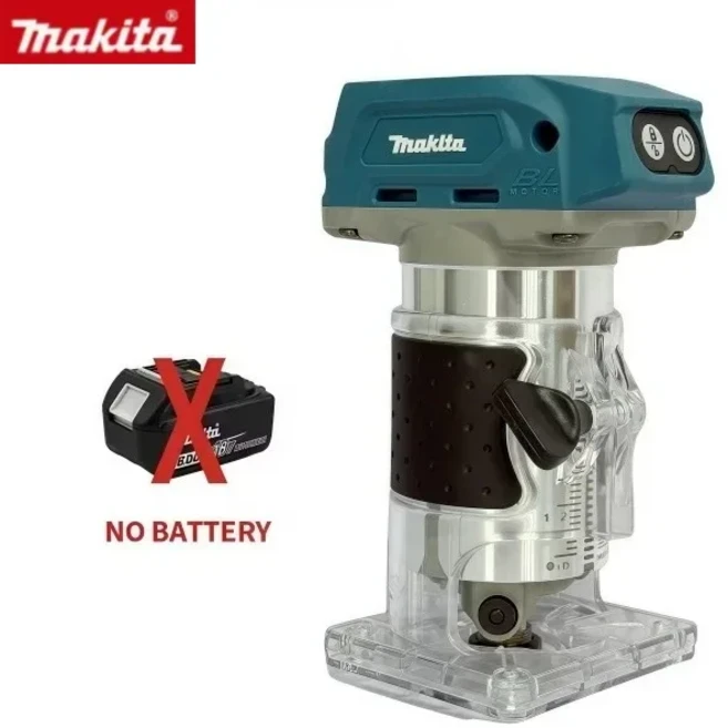 브러시리스 전기 트리머 목공 트리밍 기계 6 단 목재 라우터 밀링 조각 Slotting Fit Makita 18V 배터리 없, 01 No battery, 1개