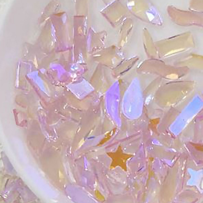 오로라 얼음 네일 100개입 스톤 파츠, 1개, 100개입얼음파츠-피치