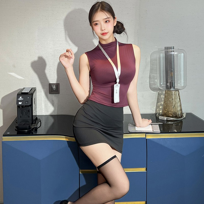 섹시콩 섹시 레이스 시스루 간호사 코스프레 바디수트