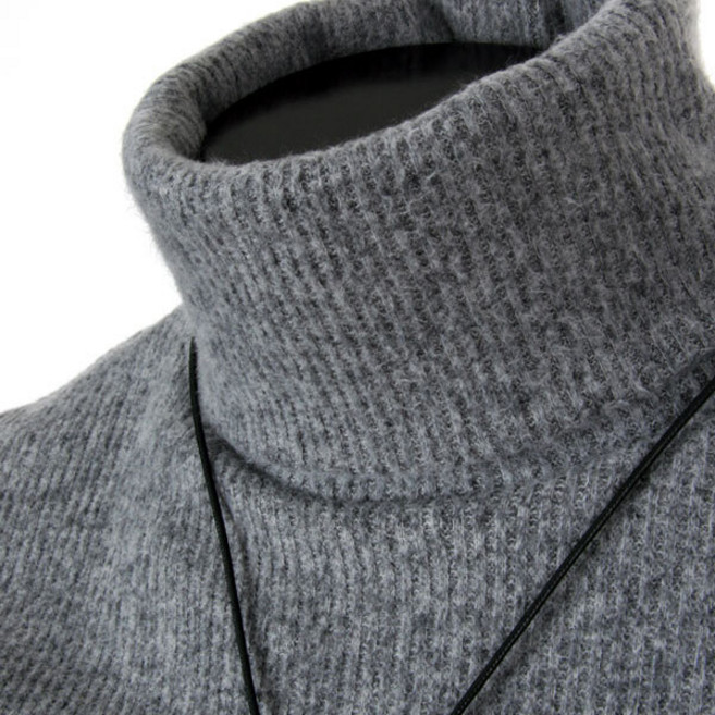 오버홀릭 기본핏 아델린 니트 폴라티 남성 데일리룩 남자 목폴라 터틀넥 티셔츠 기본 니트 면 목티