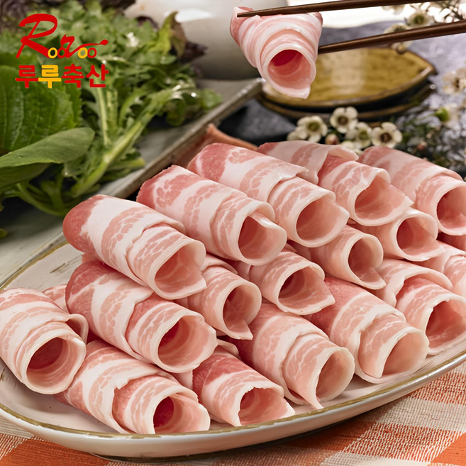 [루루축산] 대패삼겹살 (슬라이스 진공) 500g+500g 총1kg 만족도100%, 1개