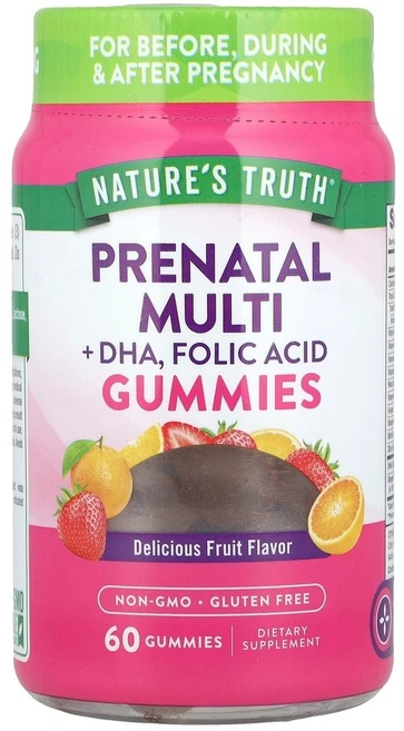 Nature's Truth 임산부용 종합비타민 DHA 엽산 구미젤리 60개, 60정, 1개 - 쿠팡