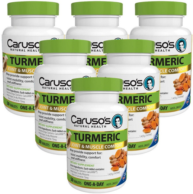 카루소 내추럴 헬스 (Caruso's Natural Health) 원어데이 튜메릭 (강황) 50정 X 6개, 600정, 1세트