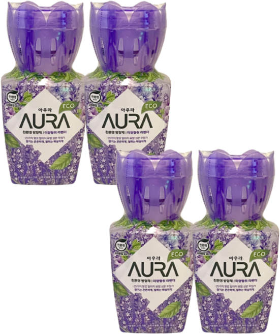 아우라 미향탈취 방향제 400ml 라벤더, 4개