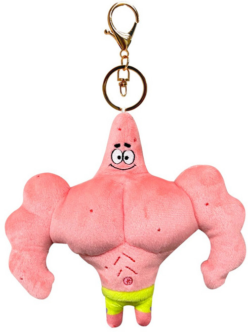 스폰지밥 뚱이 가방고리 인형 머슬 근육뚱이 15cm, 1개