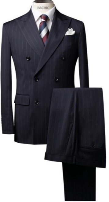 비시크 스트라이프 더블 정장세트