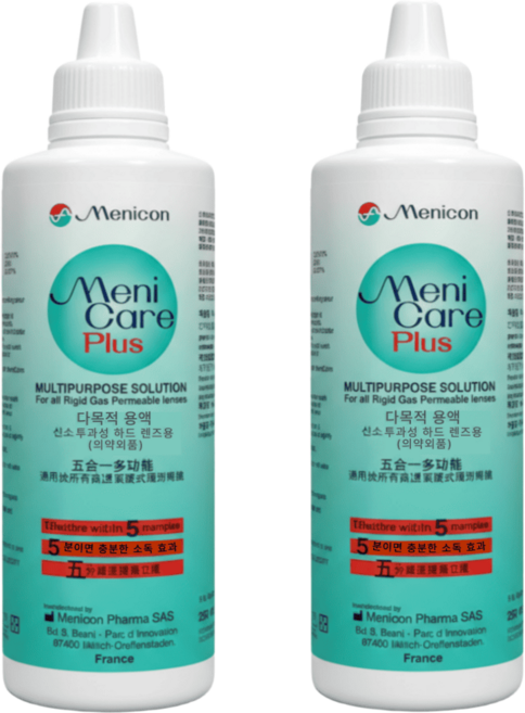 메니콘 메니케어 플러스 하드렌즈 드림렌즈 다목적액, 2개, 250ml