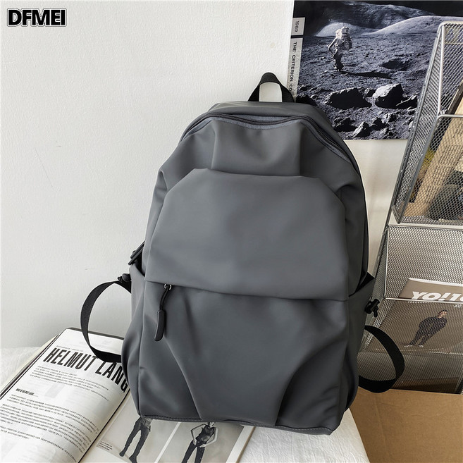 DFMEI 防水尼龍布韓版雙肩包大容量大學生書包男士褶皺休閒旅行電腦揹包