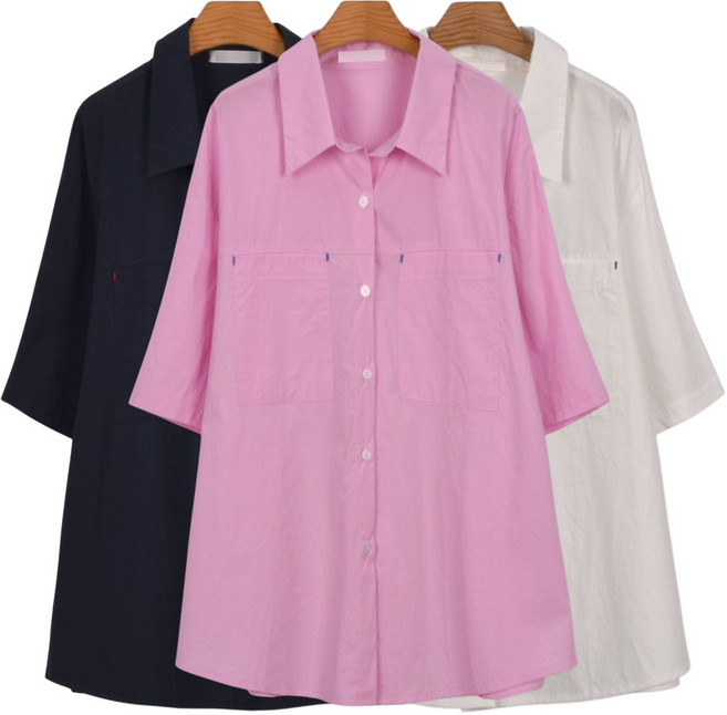 마마걸 헤이즐남방 빅사이즈여성의류 큰사이즈 반팔남방 큰옷남방 중년여성 큰사이즈 오버핏 쿨남방 엄마옷 88사이즈