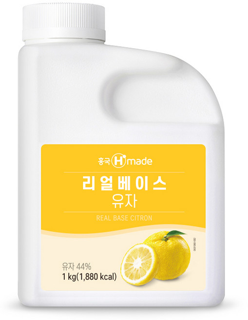 흥국 냉장 Hmade 리얼베이스 유자베이스 1kg, 6개