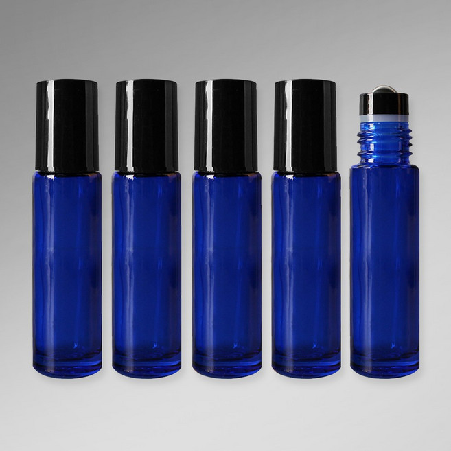포포라운지 롤온 공병 롤러 용기 휴대용 아로마 오일 소분 향수병, 5개, (10ml 유광블루)