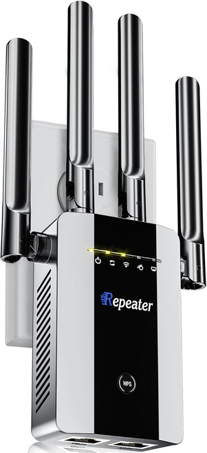 2026년 가정용 새로운 WiFi Extender 신호 부스터 15715평방피트 장거리 중계기 무선 라우터 증폭기 이더넷 포트가 있는 메시 15배 빠른 액세스 포인트 간편한 설정, Black