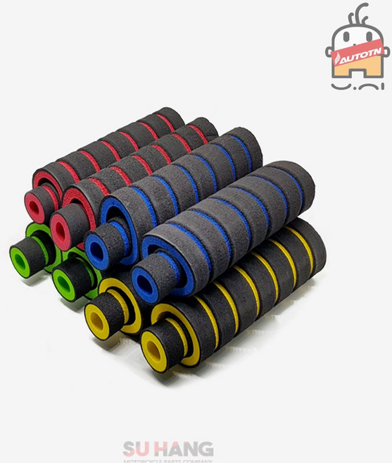 수항 오토바이 자전거 킥보드 스펀지그립 브레이크그립 핸들그립 4개 1세트, 노랑