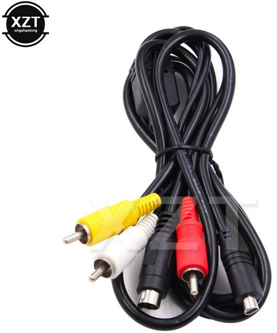 오디오 분배기1.2M 리드 AV 케이블 Sony DCR Handycam 캠코더 디지털 카메라 VMC-15FS 3 RCA S-비디오에 대, 01 Black, 1개