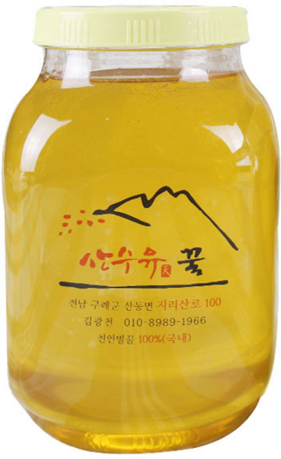 산수유꿀 병 벌꿀 천연꿀 국내산 구례 산지에서 발송됩니다 산수유 꽃꿀, 1.2kg, 1개
