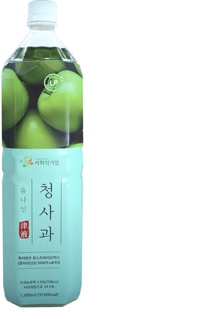유나인베이스 청사과 1.5L/에이드음료 아이스티 원액, 1개, 1.5L